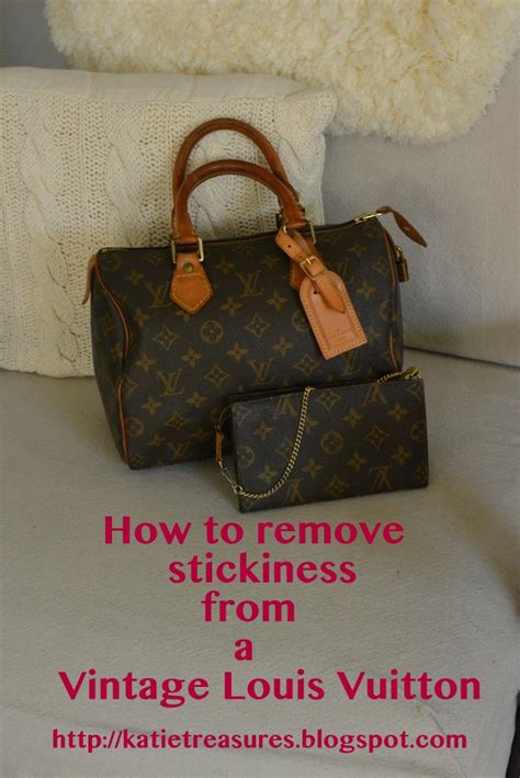 remove sticky alcohol from Louis Vuitton